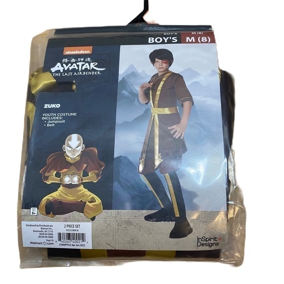 Nickelodeon Avatar Costume Zuko NWT Kids Medium 8 Boys Youth - Picture 1 of 4